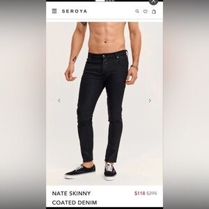 SER.O.YA Men's Black Skinny Jeans